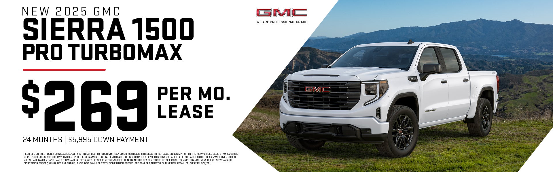 2025 Sierra 1500 $269 per month