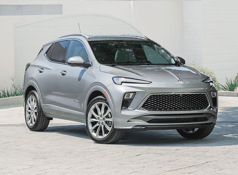 Profile View of a Grey 2025 Buick Encore GX Parked